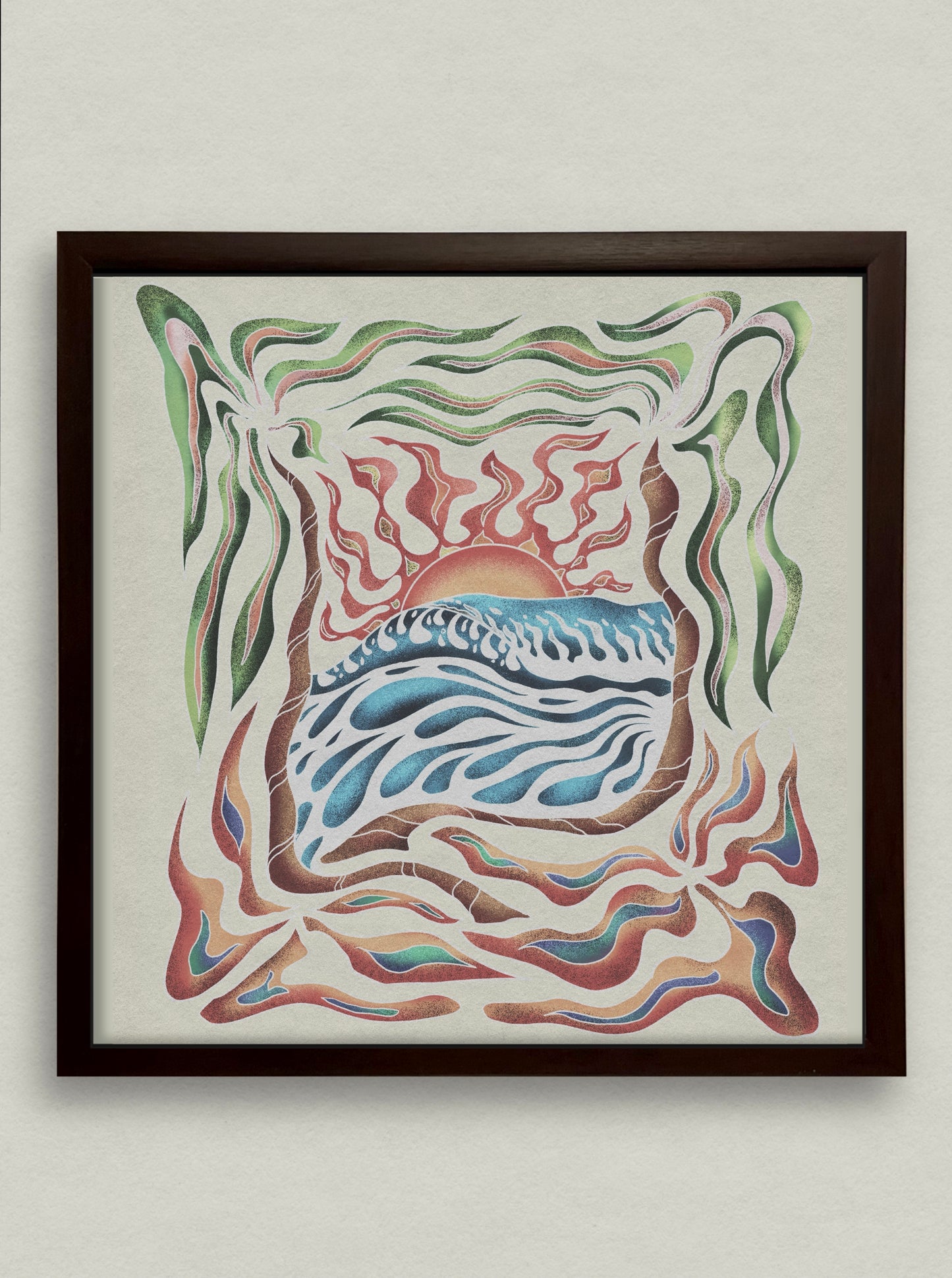 Psychedelic Jam - Bone 12x12 Framed Print