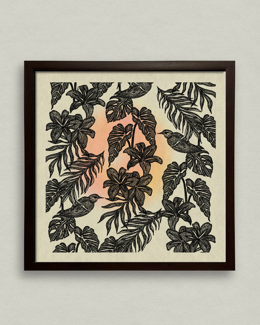 Sunset Garden 12x12 Framed Print