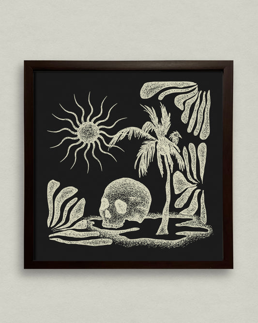 Dead Low Tide 12x12 Framed Print - Night