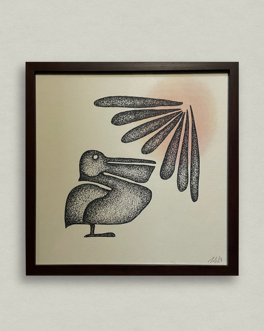 Peculiar Pelican 12x12 Framed Print