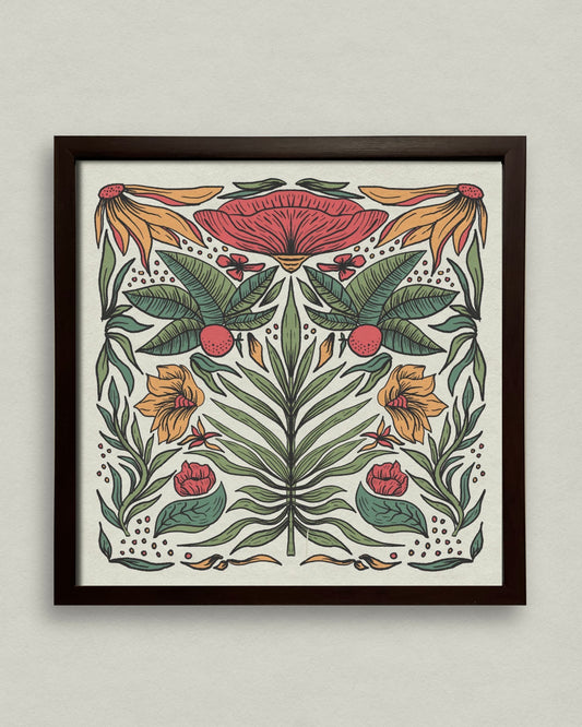 Palm Garden 12x12 Framed Print